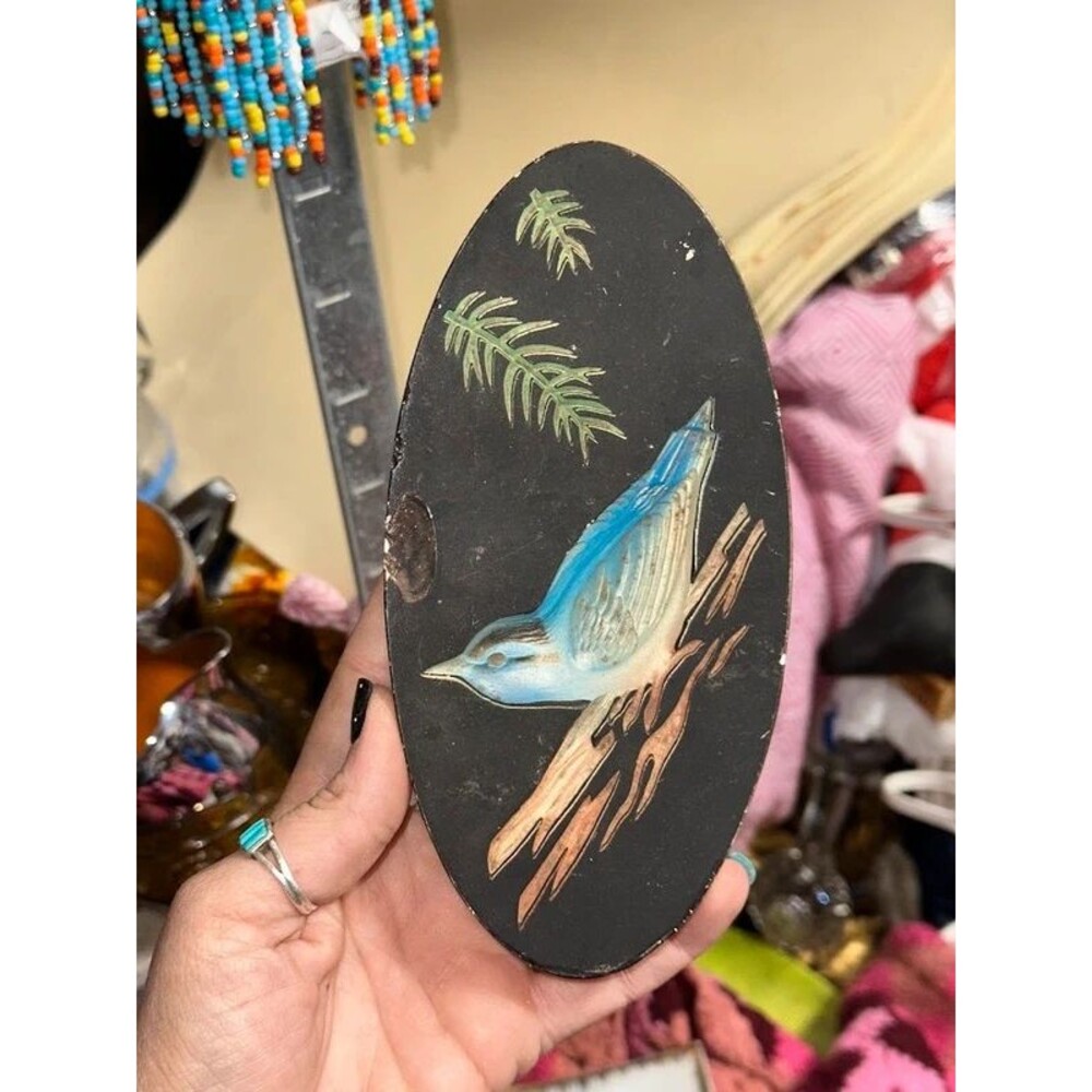 Vintage Bluebird Chalkware Wall Hanging